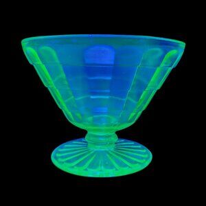 Vintage Uranium Depression Glass Green Collectible Bar Glass